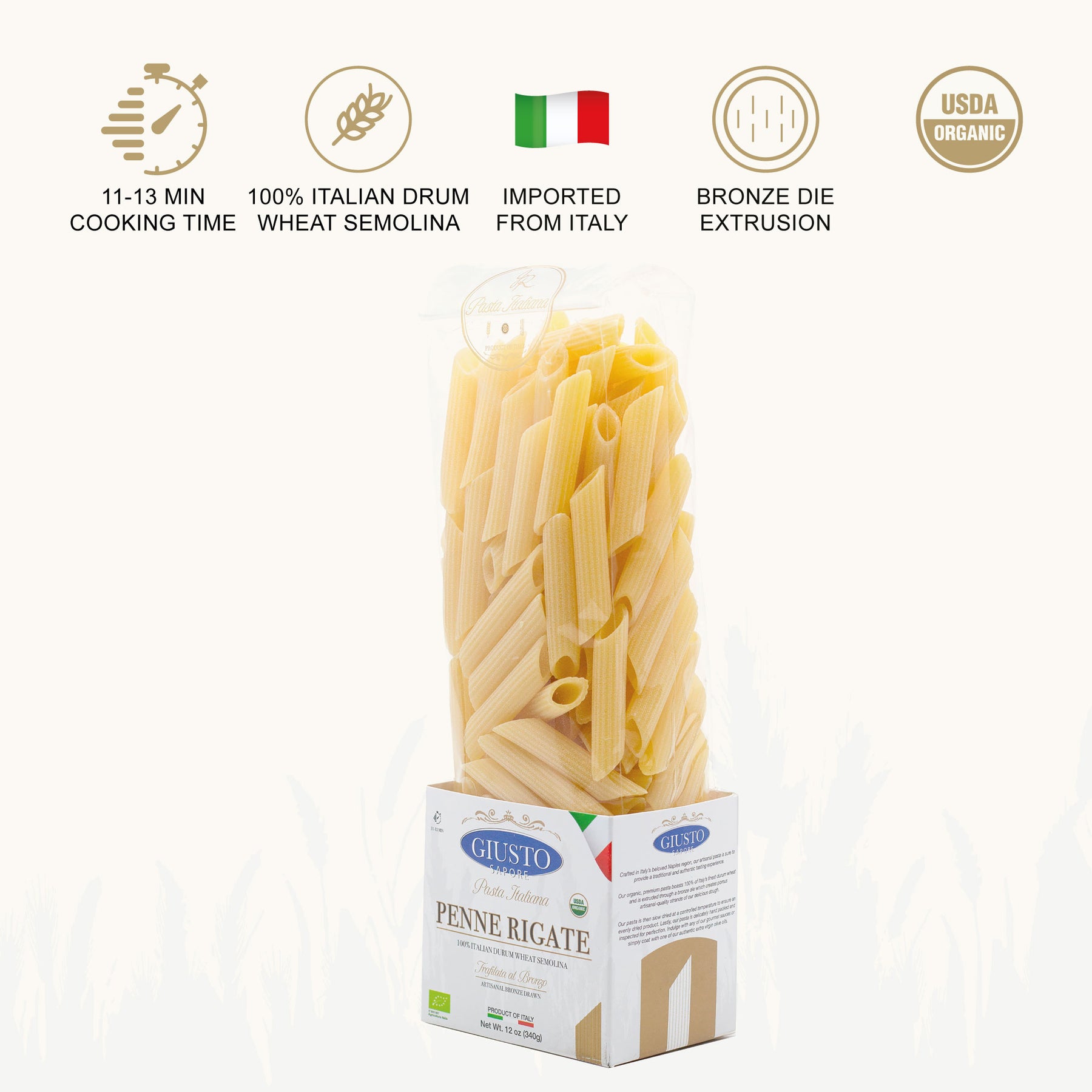 Penne Rigate - Italian durum wheat pasta